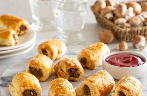 pork mince and mushroom sausage rolls