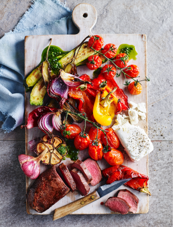 Lamb rataouille with pesto dressing