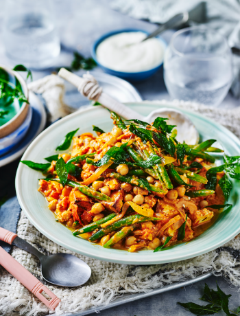 Paneer, chickpea and vegetable curry