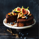Chocolate milk cake with figs
