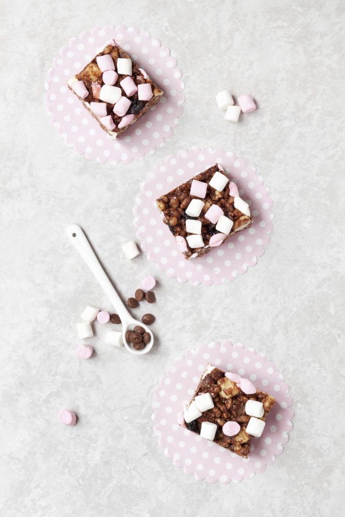 rocky road rice krispie treats