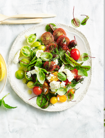 Rainbow tomato salad