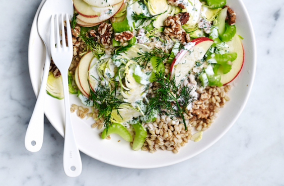 Barley Waldorf salad