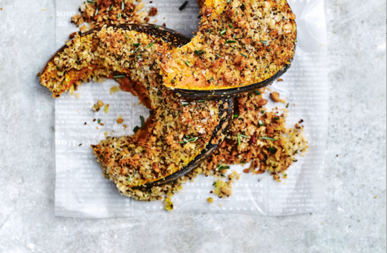 Roast pumpkin with rosemary crumble