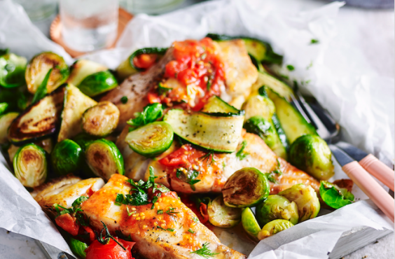 Fish provencal with herbed tomatoes