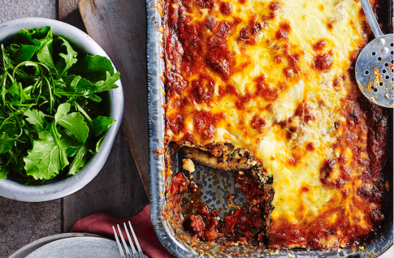 Brinjal Bolognese bake