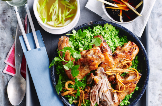 Chicken wings with Broccoli rice