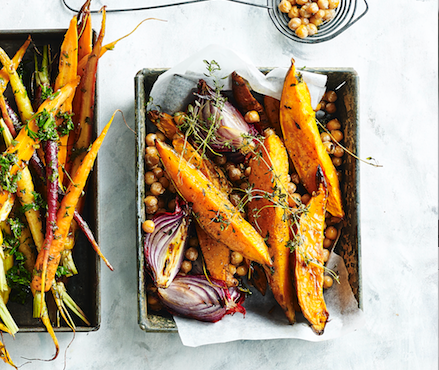 Orange sweet potato & chickpeas