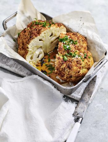 Whole baked cauliflower