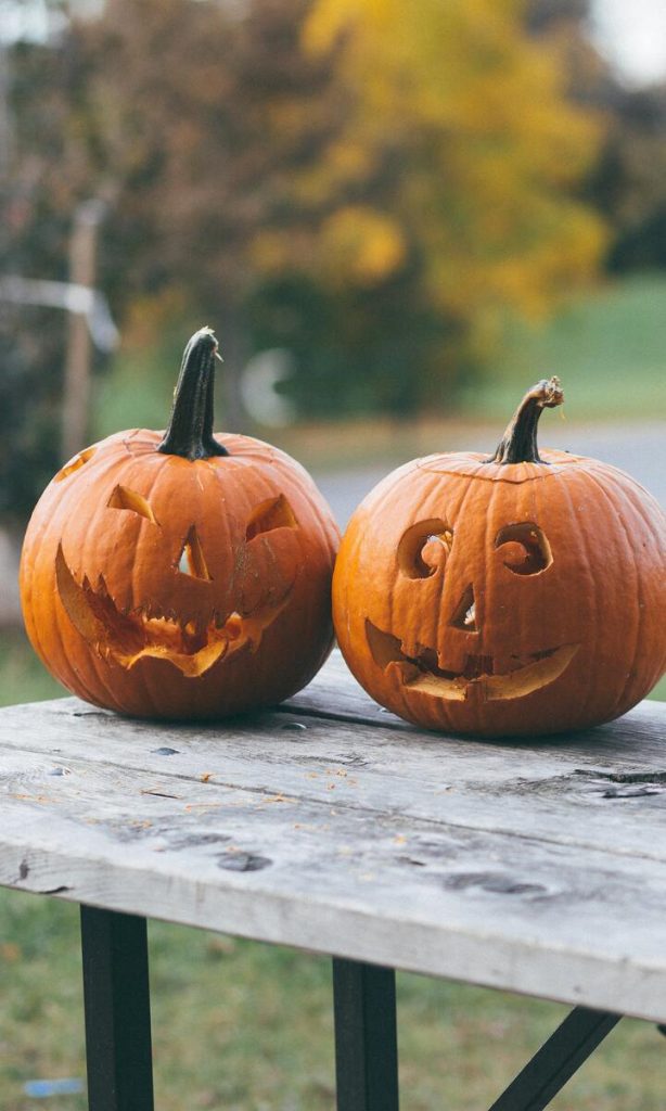 carved Halloween pumpkins