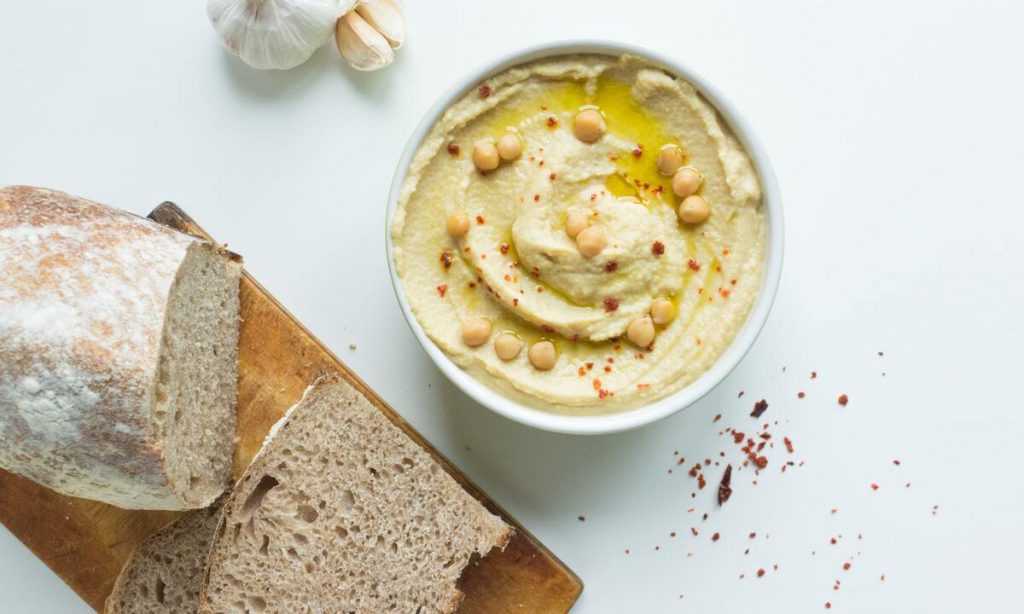 hummus and bread