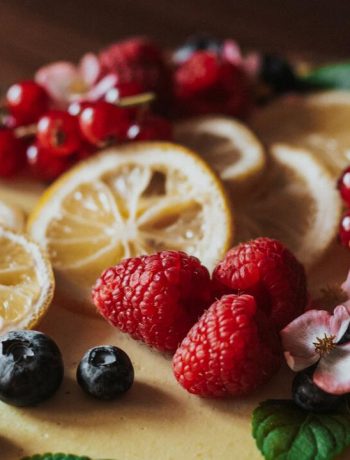spring lemon tart with berries