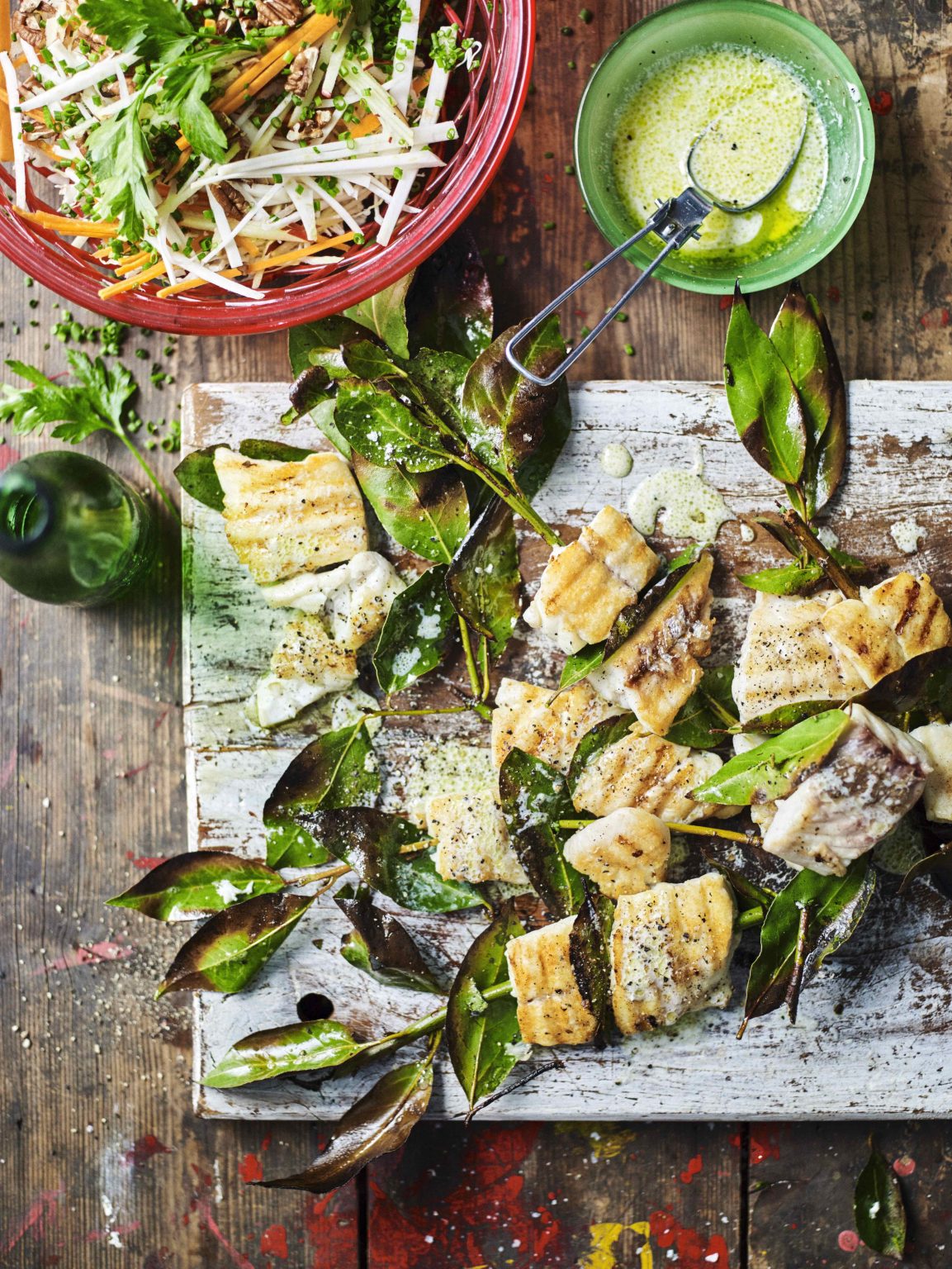 Hake skewers with root vegetable slaw Food & Home Magazine