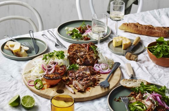 Mexican braised pork shoulder with oranges and chilli