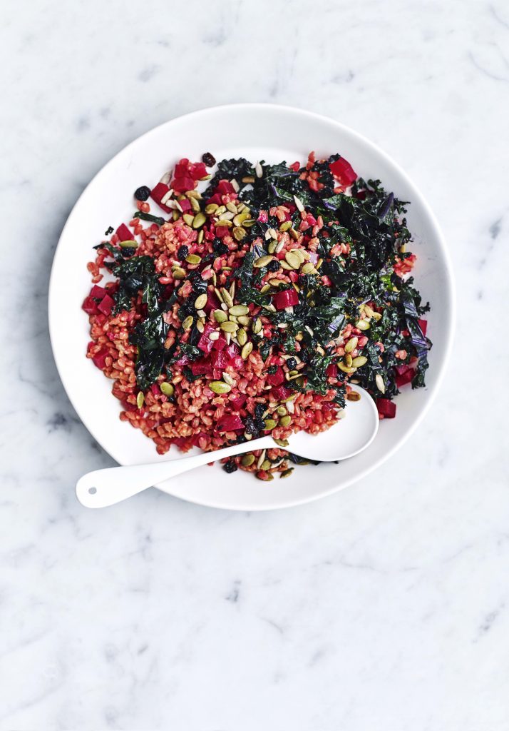 Pearl barley, kale and beetroot salad