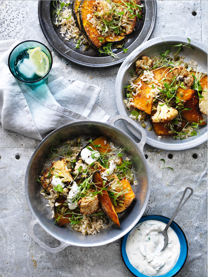 Roast cinnamon pumpkin & rice