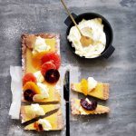 Grapefruit curd tart with orange cream