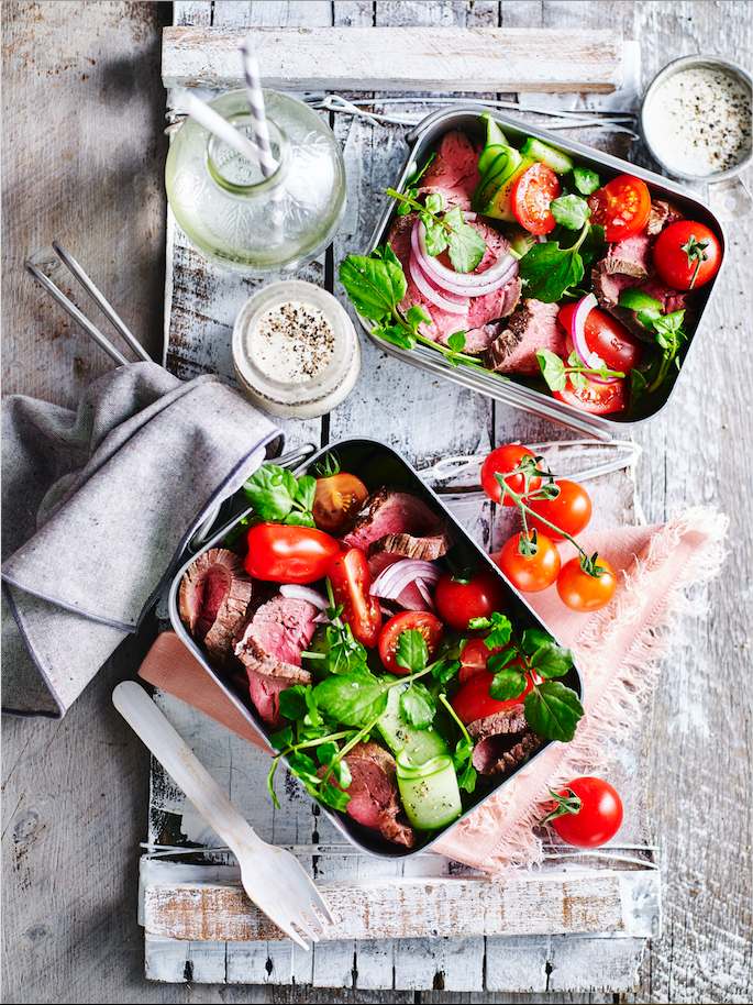 Roast beef & watercress salad greens