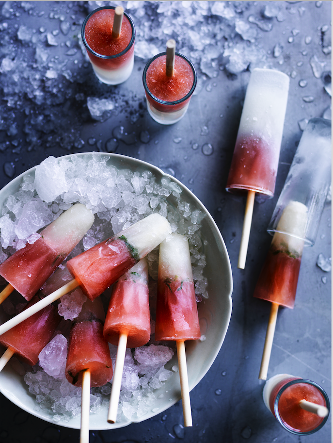 Elderflower & cranberry ice-pops