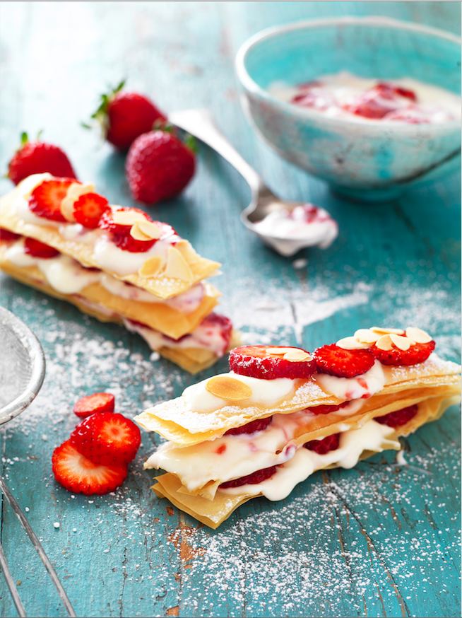 Strawberry rose mille feuille