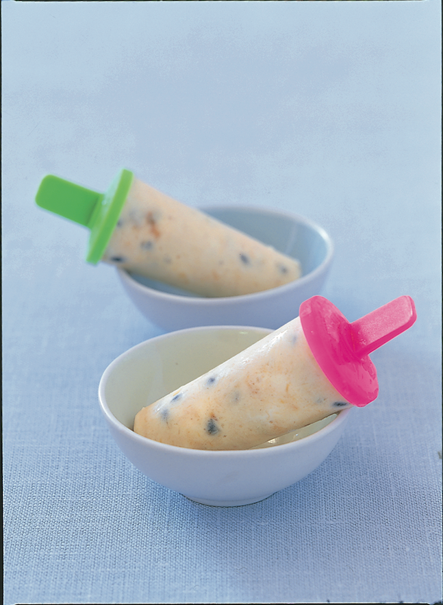 Passionfruit and coconut ice lollies