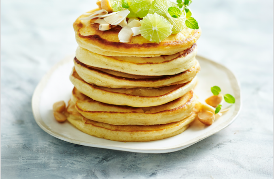 Coconut lime pancakes