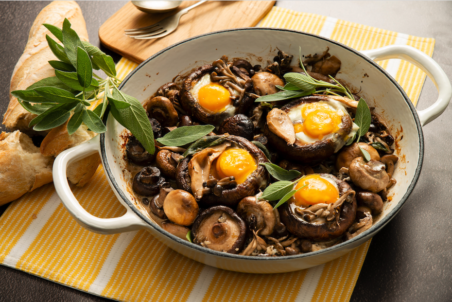 Egg Baked Mushroom Medley Traybake