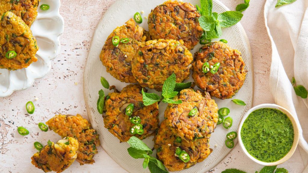 Mushroom & Masoor Dal Tikki