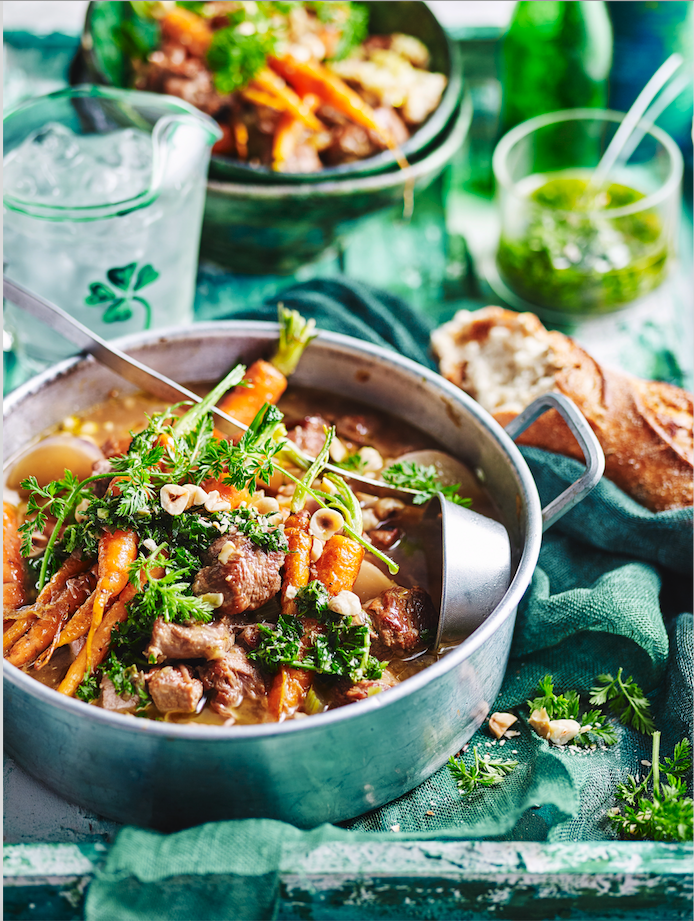 Irish stew with carrot-top salsa verde Irish stew with carrot-top salsa verde