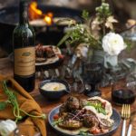 Swedish meatballs with homemade flatbreads and roasted aubergine