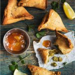 Punjabi Samosas with mango chutney