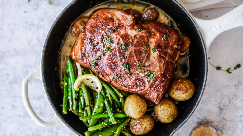 Roasted pork shoulder