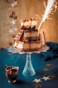 Gingerbread waffle ice-cream sandwiches with eggnog ice cream and maple syrup