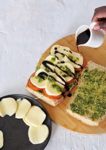 Caprese salad sandwich