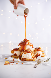 Salted caramel profiterole ice cream sandwiches