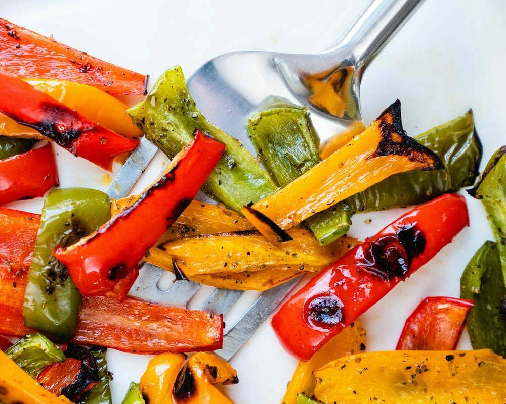 Grilled bell peppers