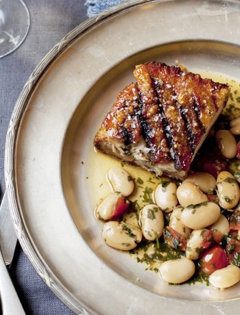 Slow-roasted pork belly with garlic and sage
