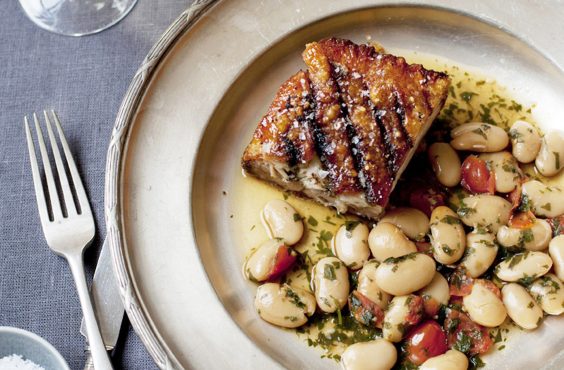 Slow-roasted pork belly with garlic and sage