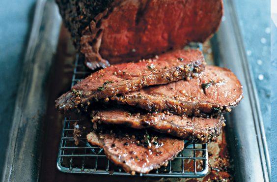 mustard-roasted beef
