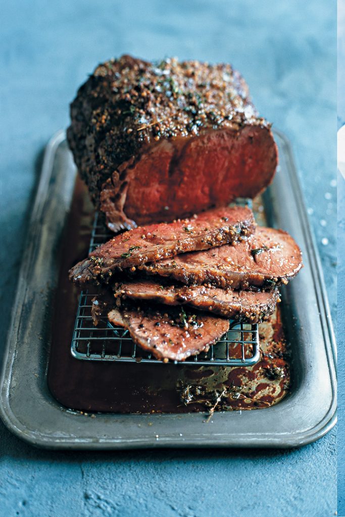 mustard-roasted beef