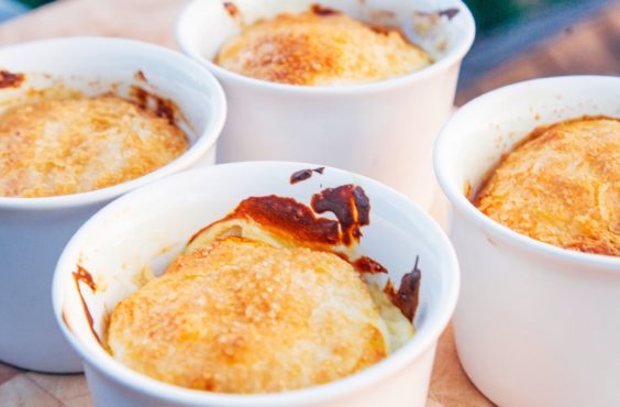 steamed apple and salted caramel puddings