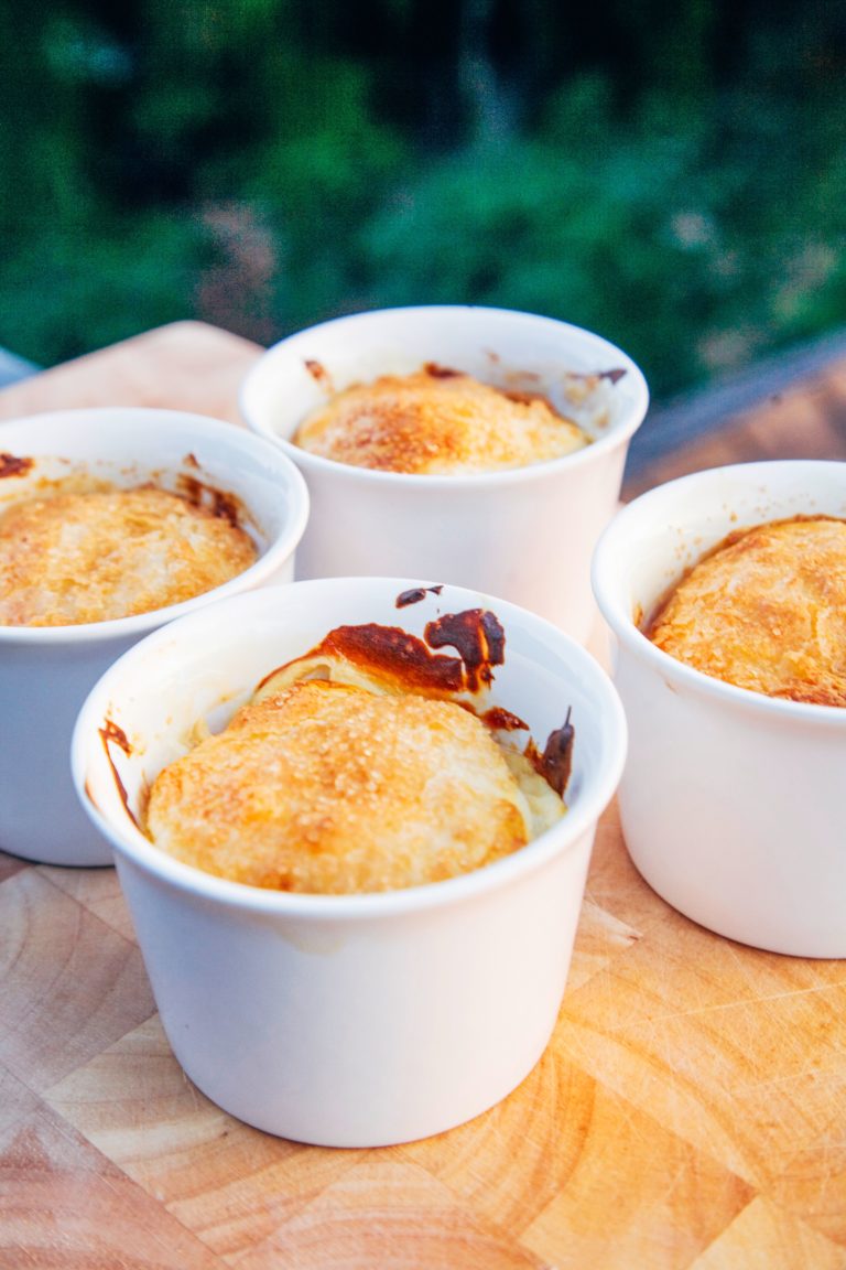 steamed apple and salted caramel puddings