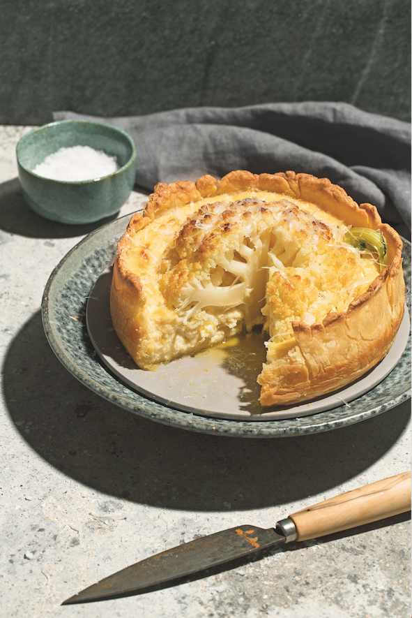 whole cauliflower cheese pie