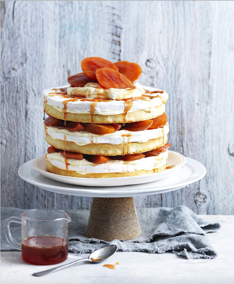 naked orange and nectarine cake