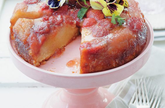 upside-down strawberry cake