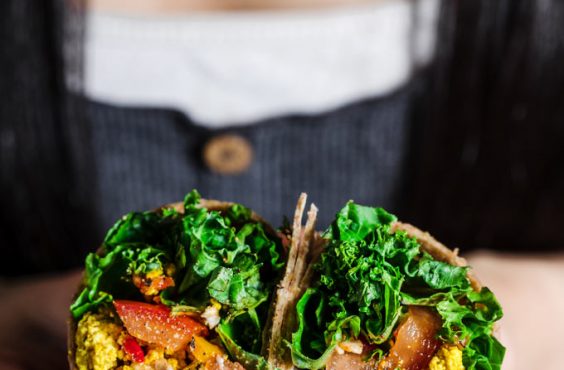 scrambled tofu wraps