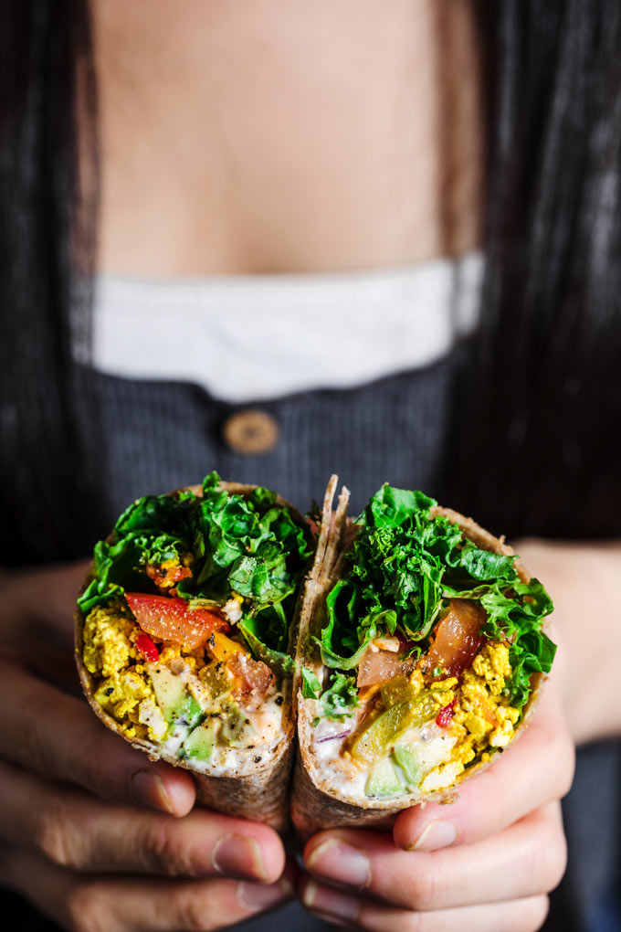 scrambled tofu wraps