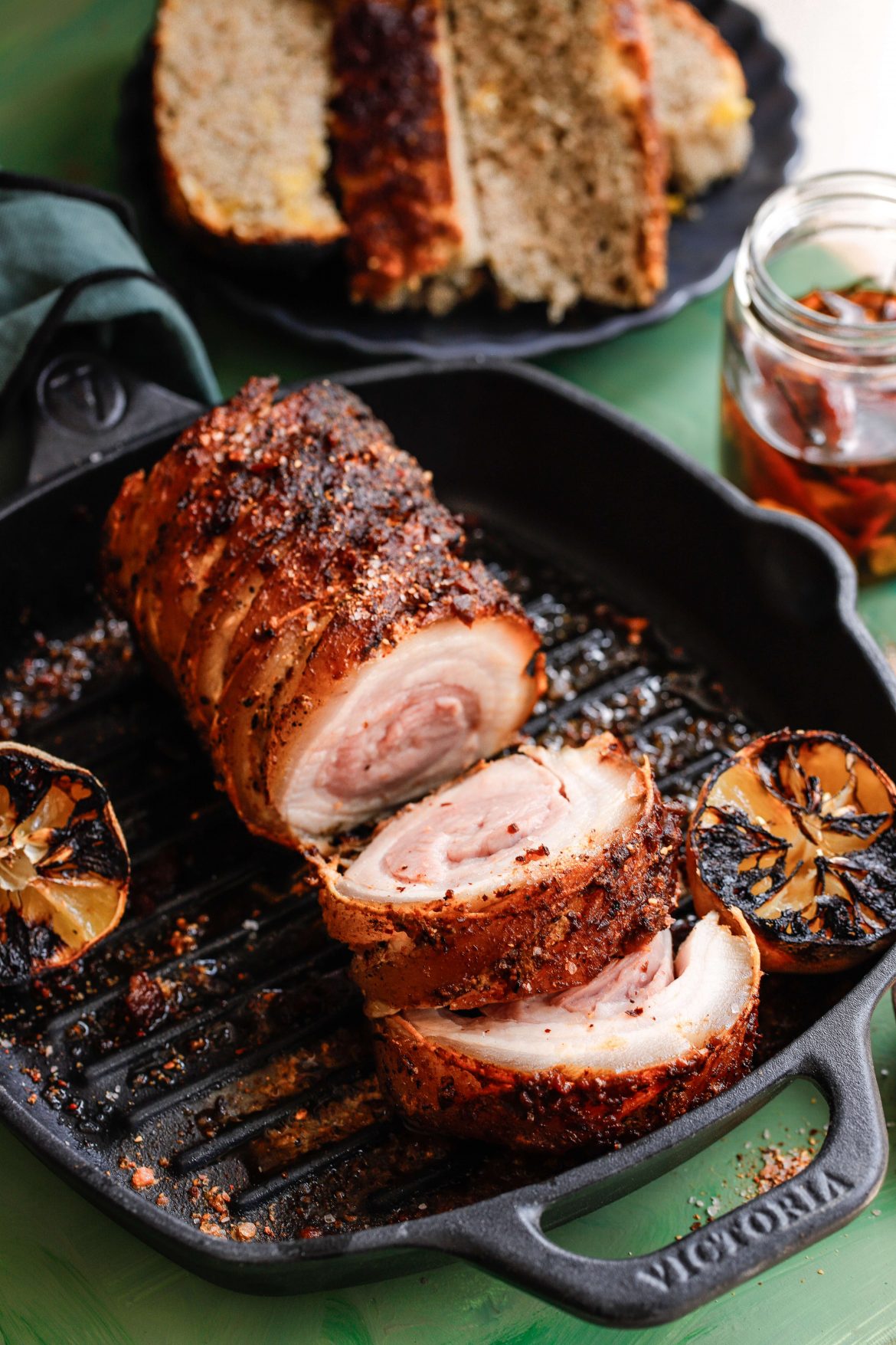 Fire roasted harissa pork belly with crispy crackling SAPPO