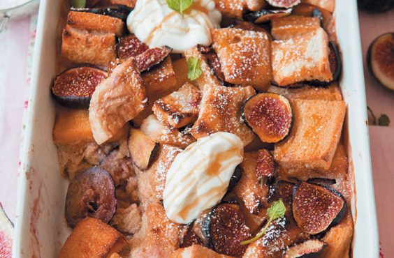 Fig, caramel, Rooibos French toast bake
