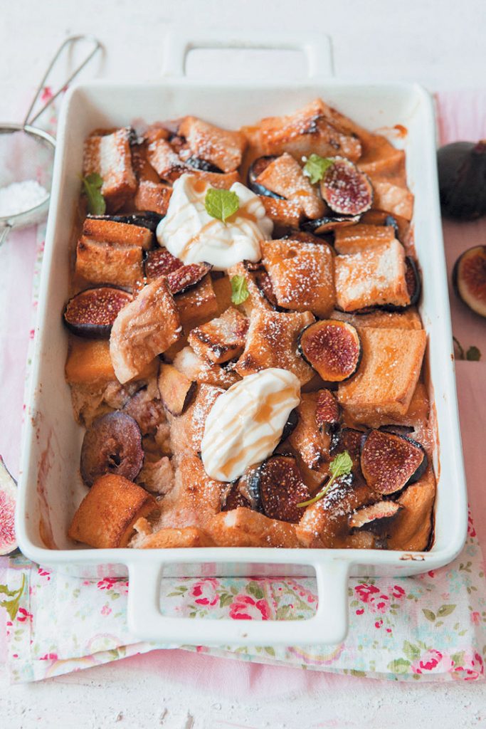 Fig, caramel, Rooibos French toast bake